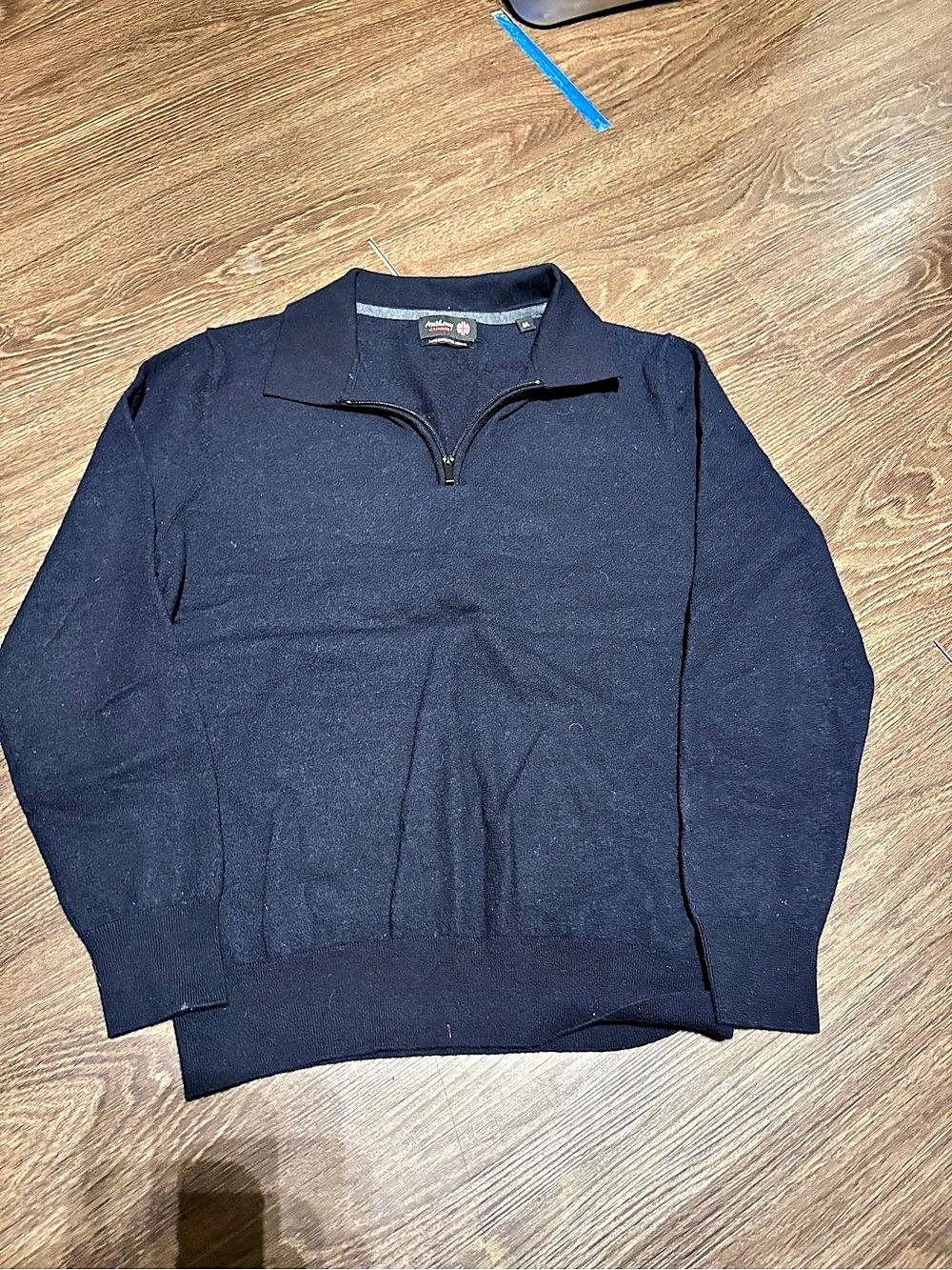 Anthony of London Extra Fine Merino Quarter Zip Blue Like New